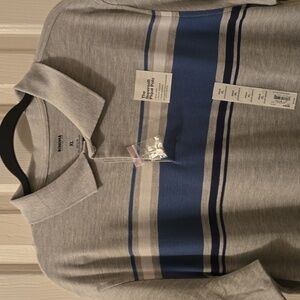 SONOMA BRAND MEN'S GRAY AND BLUE SHORT SLEEVE POLO SHIRT SIZE XL